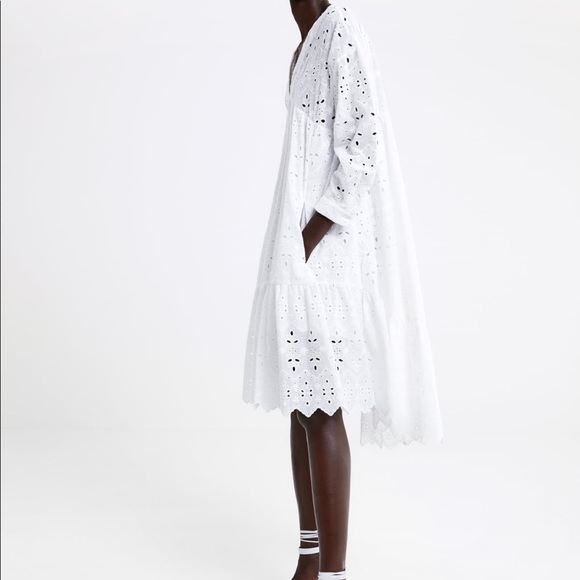 OPENWORK EMBROIDERED MIDI DRESS - Picture 6 of 8